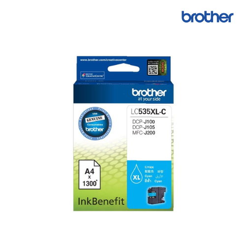 ตลับหมึกอิงค์เจ็ท Brother Original Ink Cartridge LC-535XL Cyan, 535XL